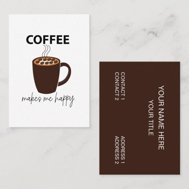 Tarjeta De Visita El café me hace feliz