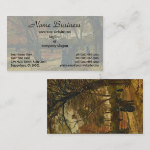 Tarjeta De Visita El caminante entre hojas de otoño por Vincent van