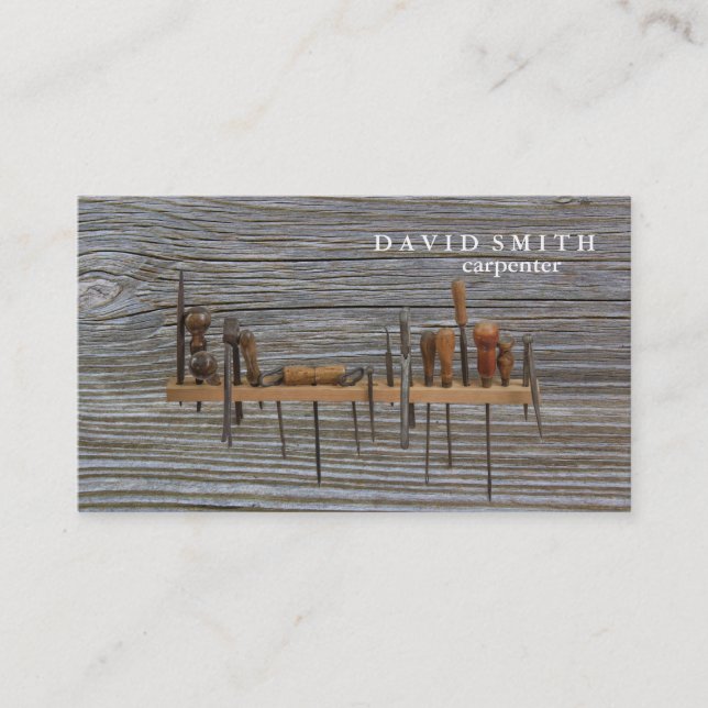 Tarjeta De Visita El carpintero profesional del constructor equipa (Anverso)