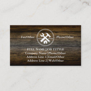 Tarjeta De Visita El carpintero profesional del constructor equipa