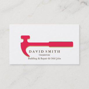 Tarjeta De Visita El carpintero profesional del constructor equipa