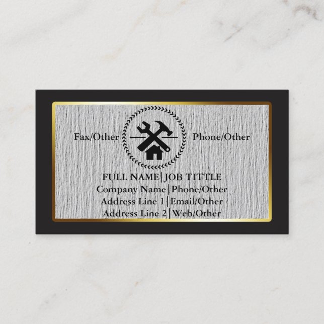 Tarjeta De Visita El carpintero profesional del constructor equipa (Anverso)