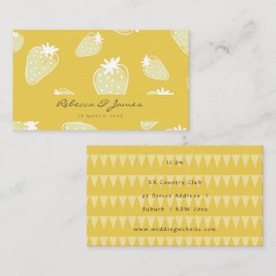 Tarjeta De Visita El casarse BLANCO AMARILLO LINDO de las FRESAS de