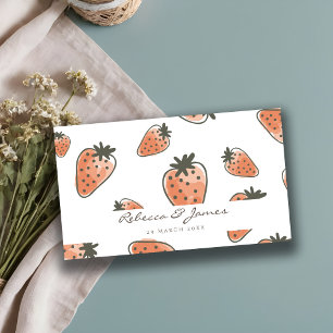 Tarjeta De Visita El casarse LINDO de las FRESAS de ACUARELA del