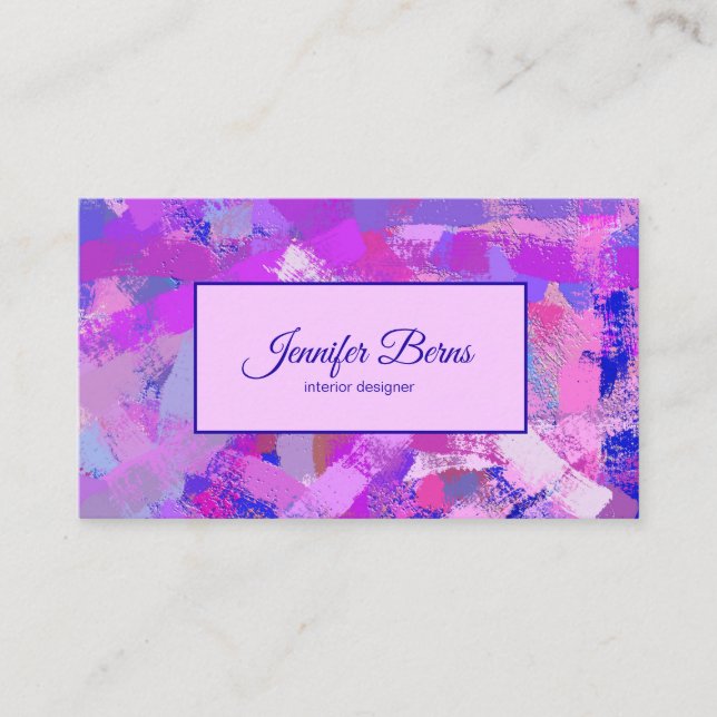 Tarjeta De Visita El cepillo abstracto frota ligeramente texure. (Anverso)