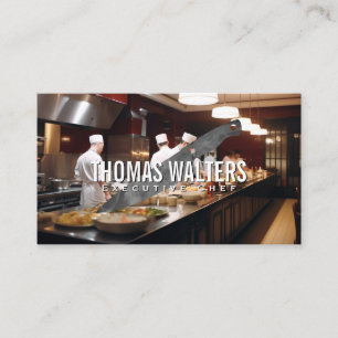 Tarjeta De Visita El chef está en la cocina   Cuchillo metalizado