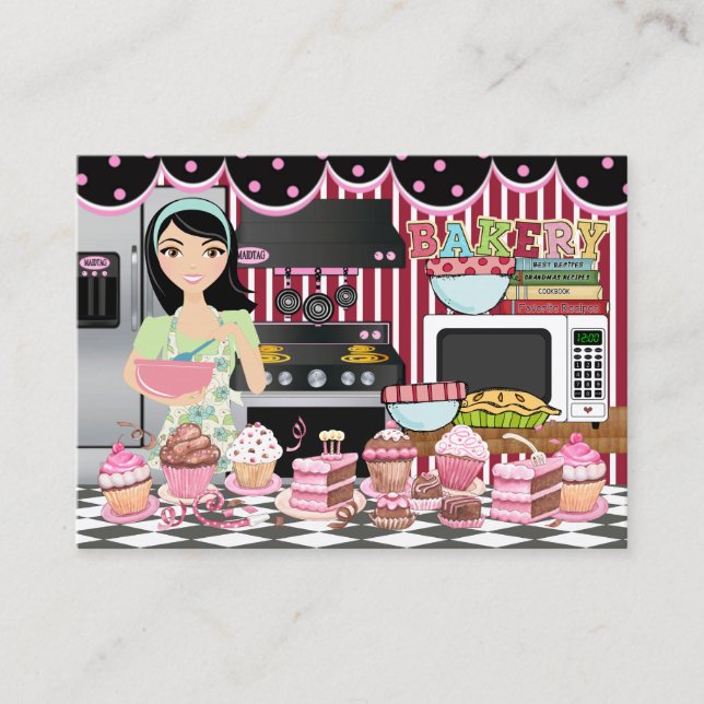Tarjeta De Visita El Chef Feliz / Caterer / Panadería - SRF (Anverso)