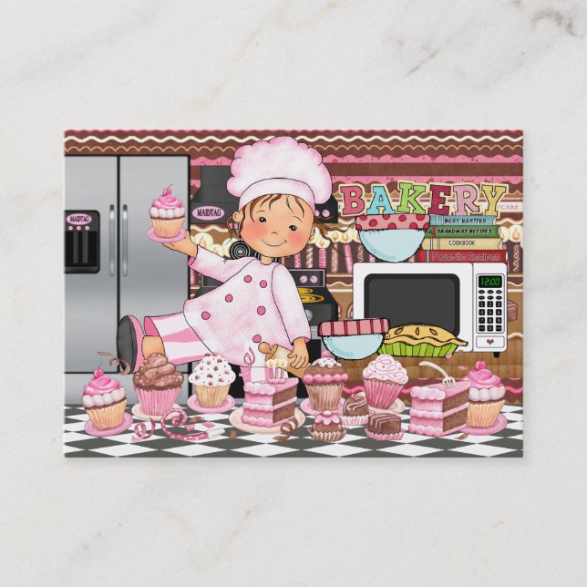 Tarjeta De Visita El Chef Feliz / Caterer / Panadería - SRF (Anverso)