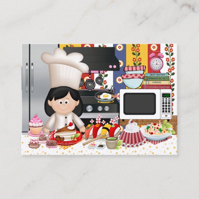 Tarjeta De Visita El Chef Feliz / Caterer - SRF (Anverso)