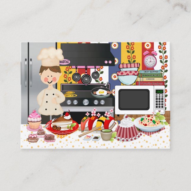 Tarjeta De Visita El Chef Feliz / Caterer - SRF (Anverso)