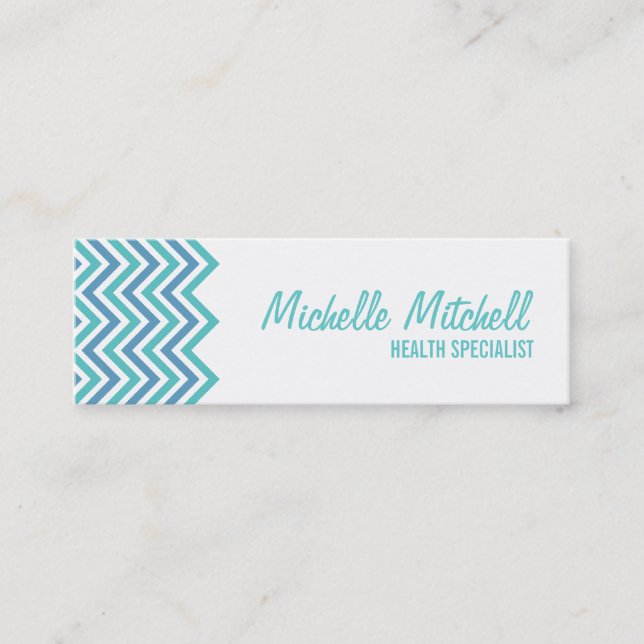 Tarjeta de visita el | Chevron |teal (Anverso)
