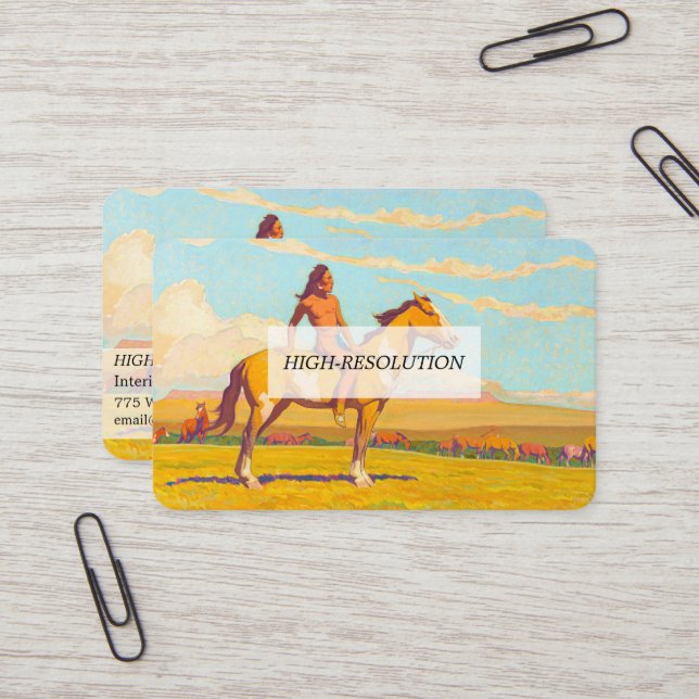 Tarjeta De Visita El chico pónico, 1920, de Maynard Dixon (Anverso/Reverso In Situ)