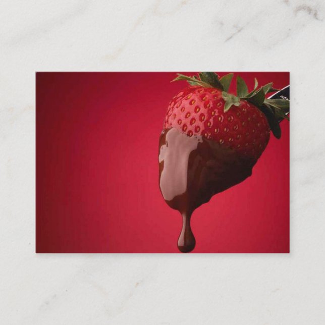 Tarjeta De Visita El chocolate sumergió la fresa (Anverso)