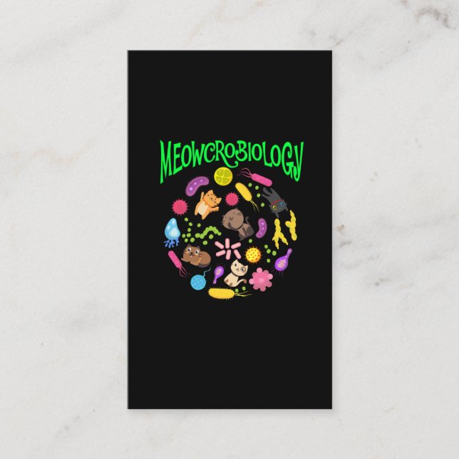 Tarjeta De Visita El científico amante de la microbiología es un gat (Anverso)