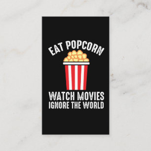 Tarjeta De Visita El cine come palomitas ve películas ignorando el 