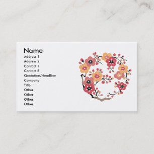 Tarjeta De Visita El ciruelo japonés florece círculo