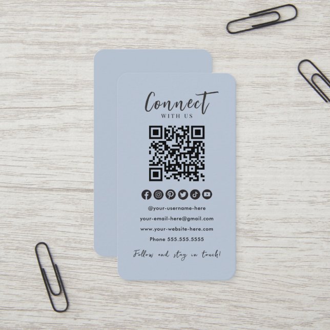 Tarjeta De Visita El Código QR de la Marina Moderna se conecta con l (Anverso/Reverso In Situ)