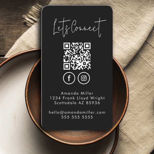 Tarjeta De Visita El código QR de los medios sociales se conecta con (Subido por el creador)