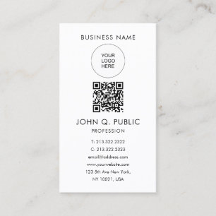 Tarjeta De Visita El código QR del personalizado sube tu propio logo