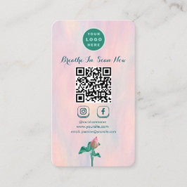 Tarjeta De Visita El código QR floral moderno se conecta con nosotro