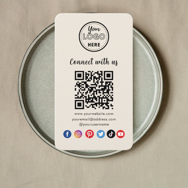 Tarjeta De Visita El Código QR moderno se conecta con los medios soc (Subido por el creador)