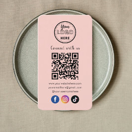 Tarjeta De Visita El Código QR se conecta con el moderno Punto Rosa 