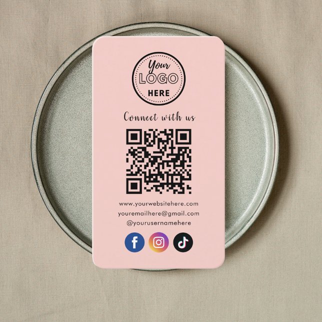Tarjeta De Visita El Código QR se conecta con el moderno Punto Rosa  (Subido por el creador)