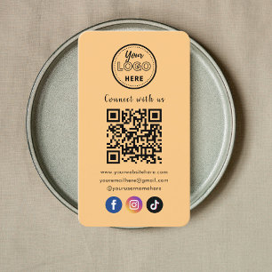 Tarjeta De Visita El código QR se conecta con el Naranja de medios s
