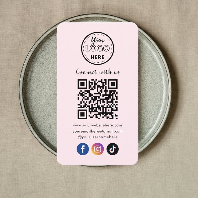 Tarjeta De Visita El código QR se conecta con los medios sociales Ru (Subido por el creador)