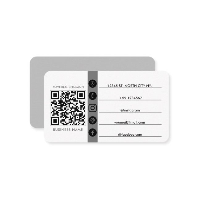 Tarjeta De Visita El código QR se conecta con nosotros (Anverso/Reverso In Situ)