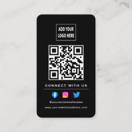 Tarjeta De Visita El Código QR Sigue El Escáner Para Conectarse Con