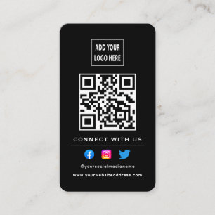 Tarjeta De Visita El Código QR Sigue El Escáner Para Conectarse Con 