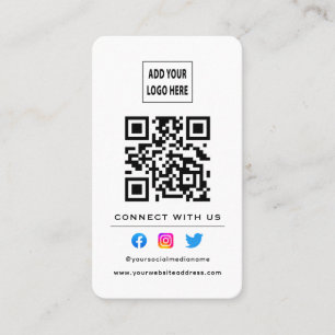 Tarjeta De Visita El Código QR Sigue El Escáner Para Conectarse Con 