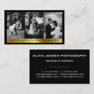 Tarjeta De Visita El collage de fotos de fotógrafos bodas modernos e