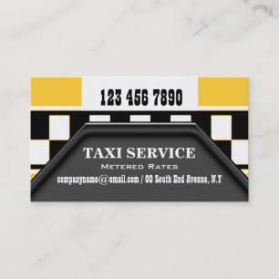 Tarjeta De Visita El conductor de taxi mantiene negro amarillo