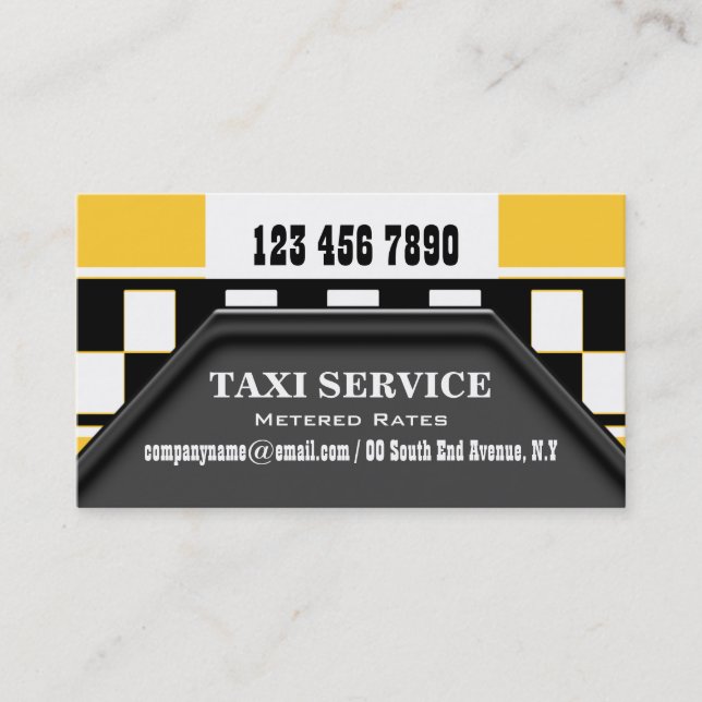 Tarjeta De Visita El conductor de taxi mantiene negro amarillo (Anverso)