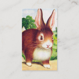 Tarjeta De Visita El conejito retro vintage de Pascua añade saludo