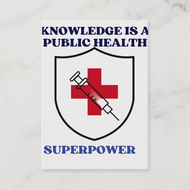 Tarjeta De Visita El conocimiento es un superpoder de salud pública  (Anverso)