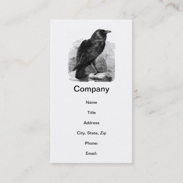 Tarjeta De Visita El cuervo de Edgar Allen Poe (Anverso)