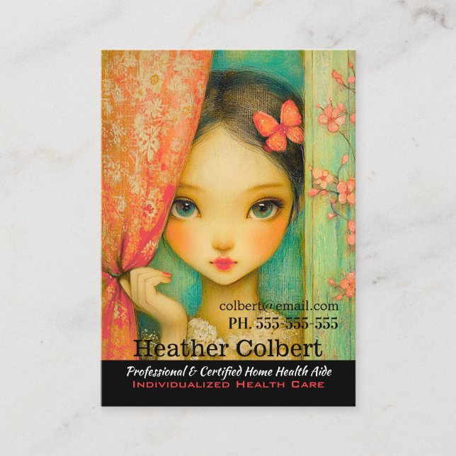 Tarjeta De Visita El cuidador aquí para ayudar a la compasión confia (Anverso)