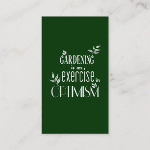 Tarjeta De Visita El cultivar un huerto es un ejercicio en optimismo