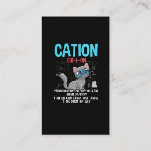 Tarjeta De Visita El curioso científico de química Cation Element 