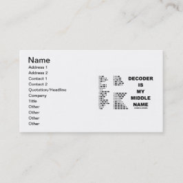Tarjeta De Visita El decodificador es mi nombre medio (el código