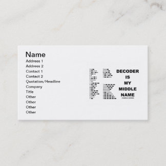 Tarjeta De Visita El decodificador es mi nombre medio (el código