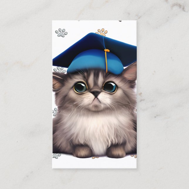 Tarjeta De Visita El Día de Graduación de Gatos es un hito significa (Anverso)