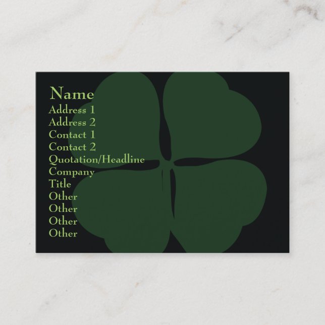 Tarjeta De Visita El día de St Patrick rechoncho (Anverso)