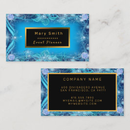 Tarjeta De Visita El Diamante Azul Oro Moderno Añade Tu Texto