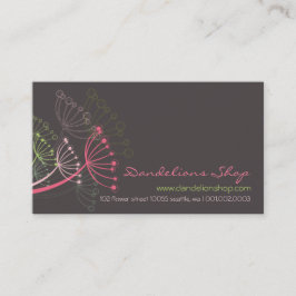 Tarjeta De Visita El diente de león rosado dulce florece moda