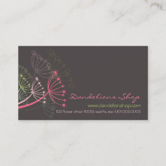 Tarjeta De Visita El diente de león rosado dulce florece moda