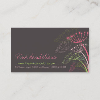 Tarjeta De Visita El diente de león rosado dulce florece moda